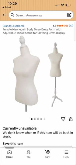 Female Mannequin Body Torso with Tripod Stand