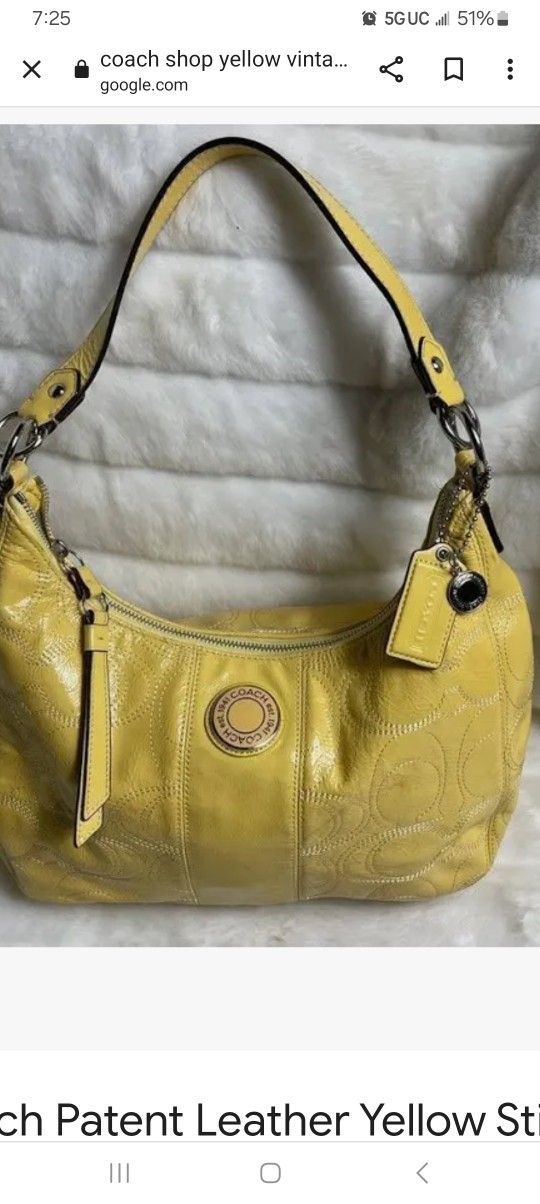 Coach Yellow Handbag