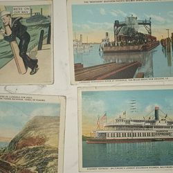 Antique Lot Of 4  White Border Postcards..