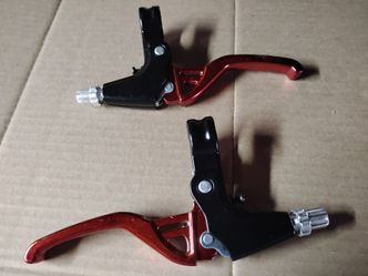 New red anodized aluminum brake handles