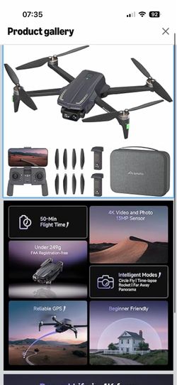 Ameta Drones with Camera for Adults 4k UHD, S20 Pro GPS Drone for Adults Beginners with 50 Mins Long Flight, Brushless Motor, Altitude Hold, Cool Toys