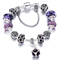 Purple charm bracelet