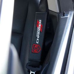 Brand New Universal 2PCS Dodge Charger Carbon Fiber Car Seat Belt Covers Shoulder Pad