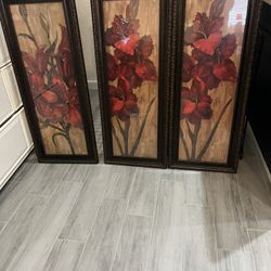 3 Pc Flowers Frames