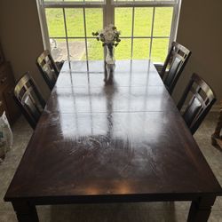 Wood Dining Set, 4 Chairs