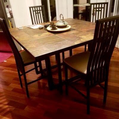 Fantastic Counter High Tile Top Table, 4 Comfortable Chairs, EXCELLENT CONDITION!