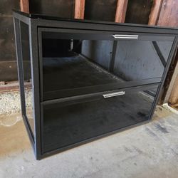Elegant Black Mirror Finish Filing Cabinet