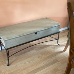 Coffee Table Rustic Distressed Wood Metal Legs