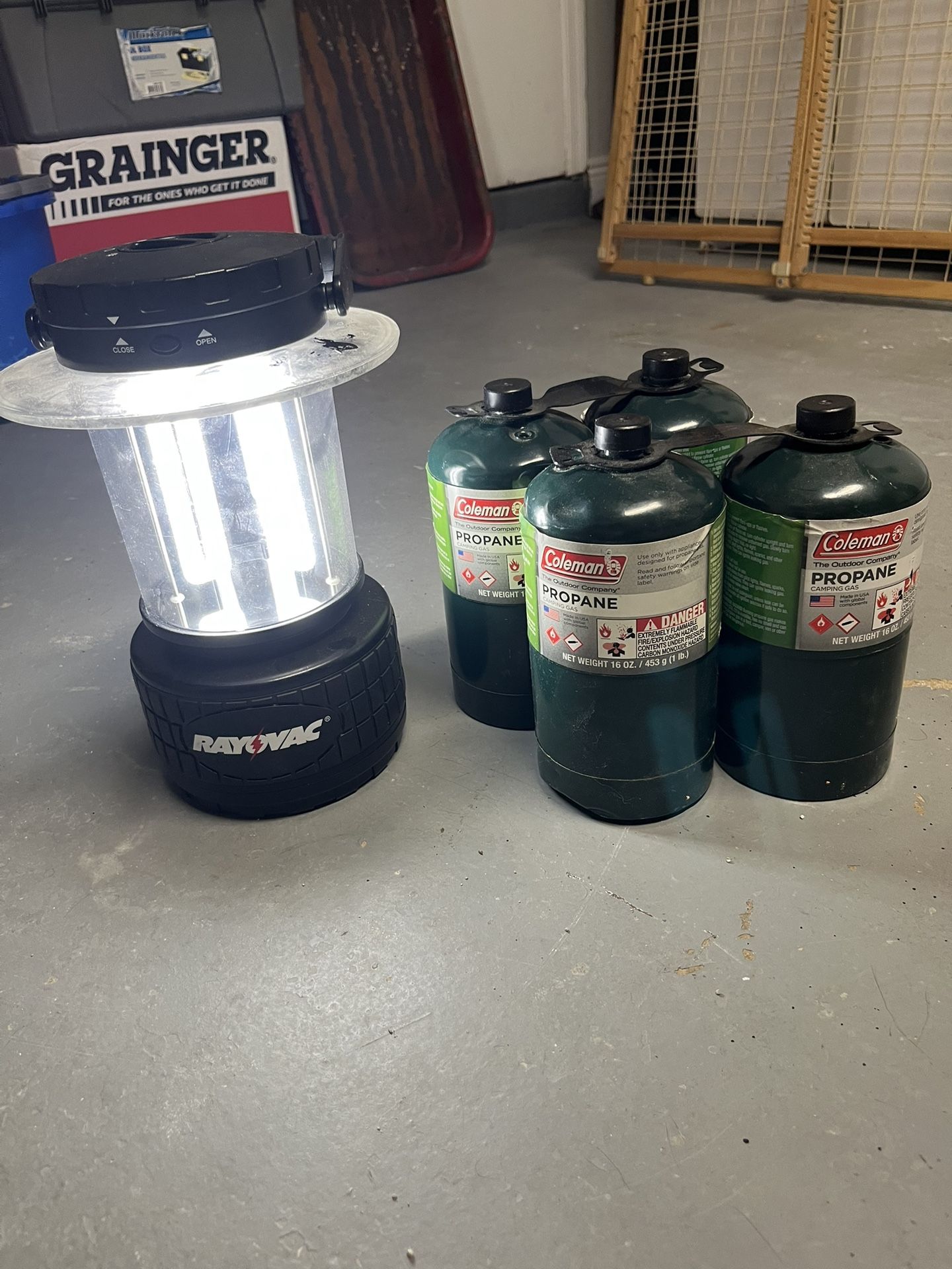 Camping Gear, One Light 4-16Ounce Cans Of Propane