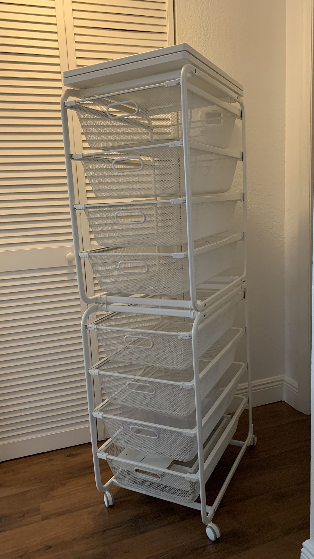2-(two) Ikea ALGOT mesh drawers unit - metal frame and 4 metal