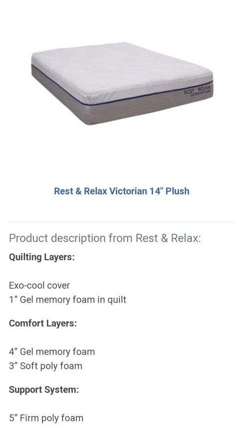 Rest & Relax Victorian Plush Mattress -Queen