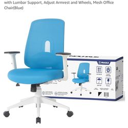 Brand New Blue Mesh Tall Back Ergonomic Office Chair w/Adjustable Height Armrests & Lumbar Support 