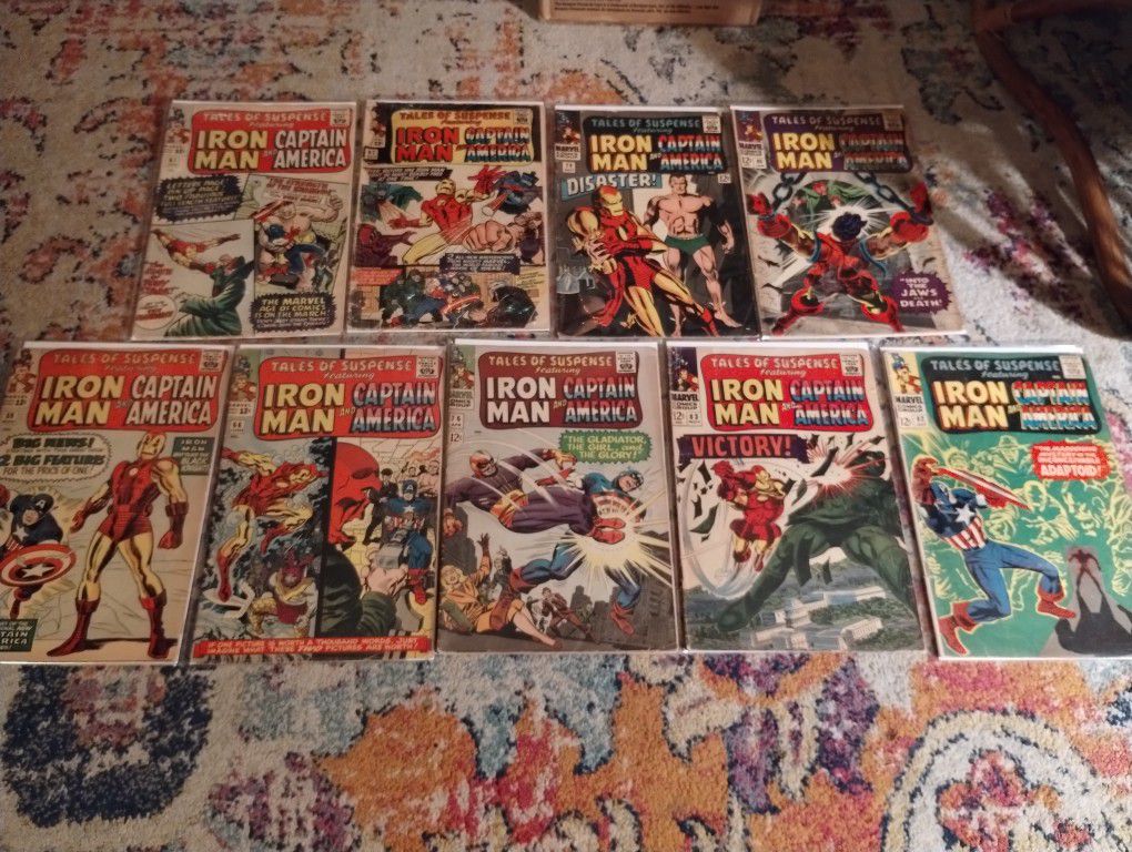 8 Vintage 1960's Marvel "Tales of Suspense featuring Ironman & Captain America"