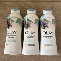 3 Olay Fresh Radiance Birch Water & Lavender B3 Complex Body Wash 22 Fl Oz