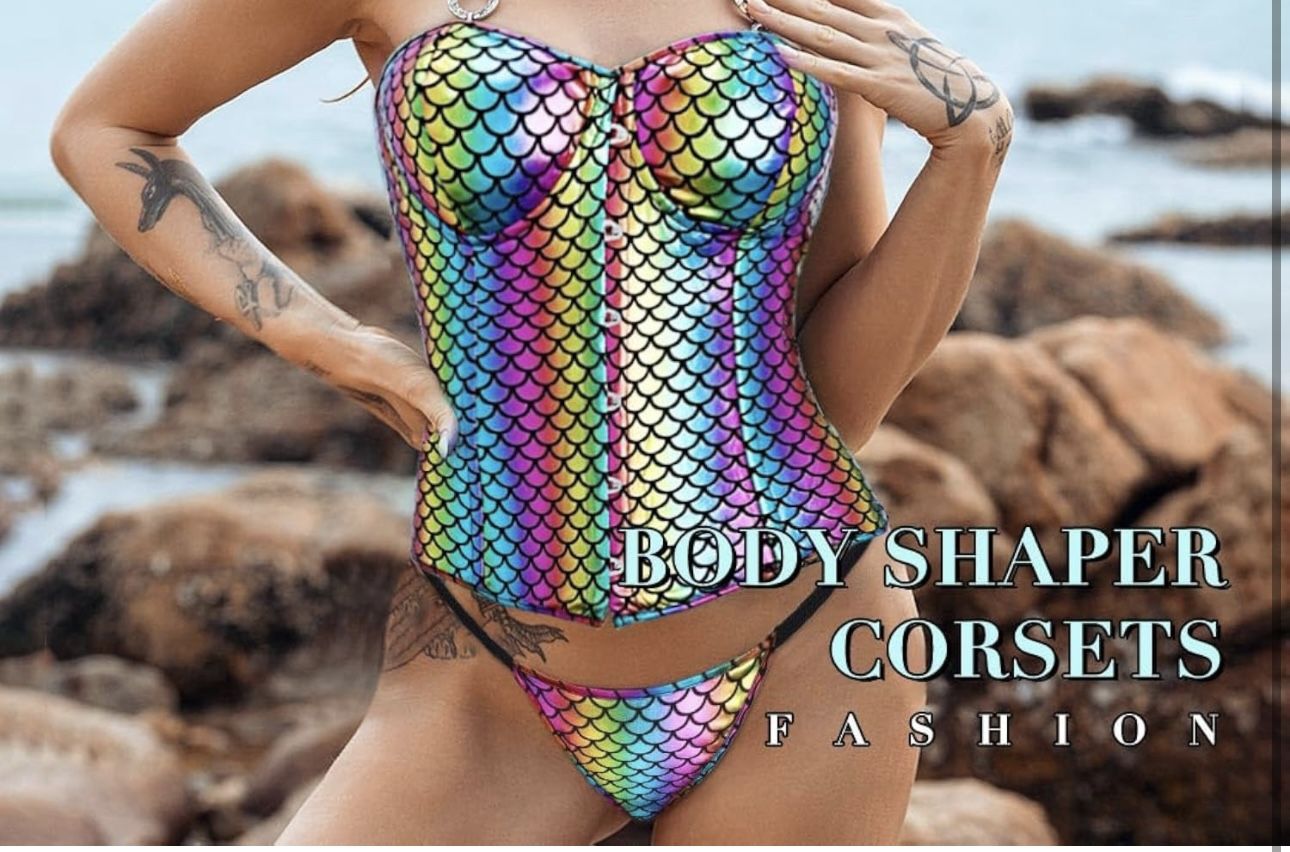 Women Mermaid Corset Bustier Corset Top Cincher Underbust Corset Top