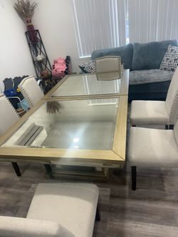 Dining table set for 6