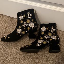 Flower Embroidered Boots