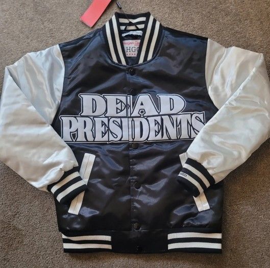 Headgear Classics Dead Presidents Satin Bomber Jacket Men Size XS
