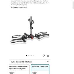2 Bike Hitch Mounted Bike Rack 