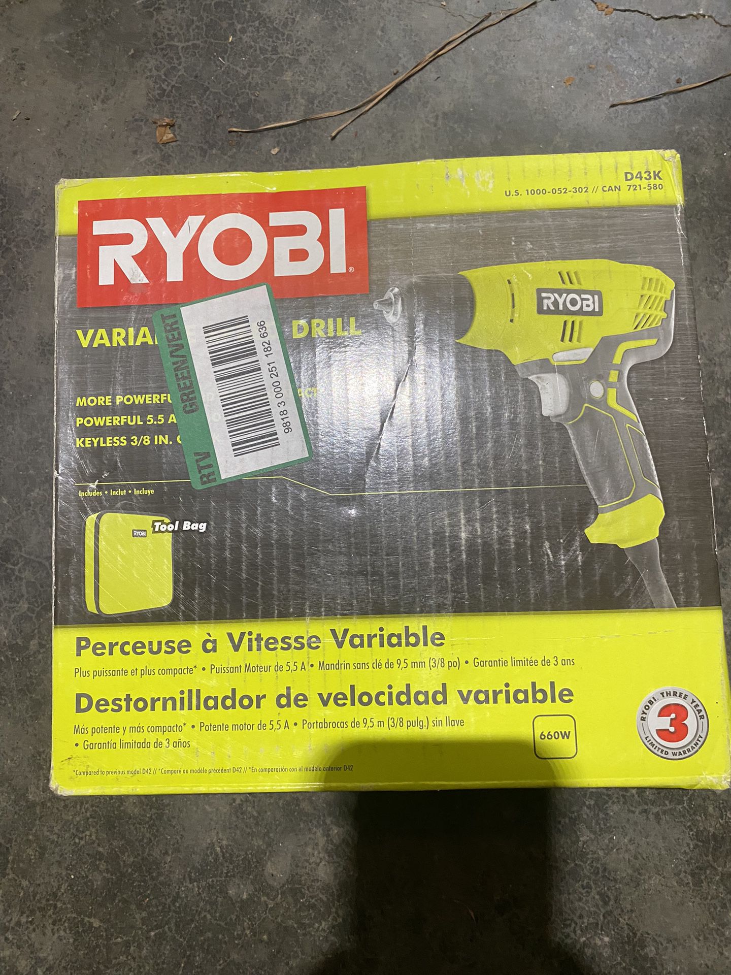 Ryobi Variable Speed Drill