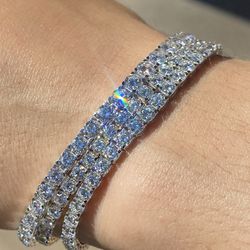 VS1 Lab Diamond 7.5” 9.50 Carat 14K White Gold Tennis Bracelet – 9.50 Grams