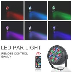 RGB LED Mini Par Light Sound Activated DMX Uplighting High Bright Par Can Light with Remote Control & 6 Channel for Wedding Party Festival