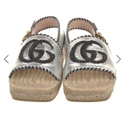 Gucci Running GG Logo Leather Espadrilles - Size 6