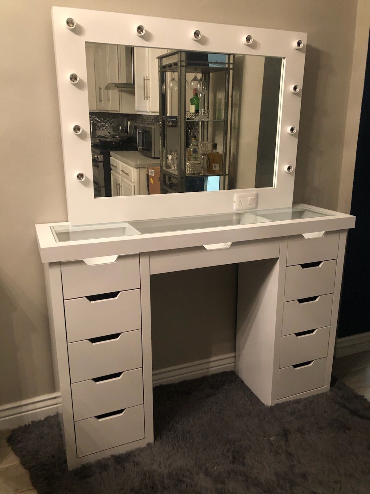 Vanity with mirror