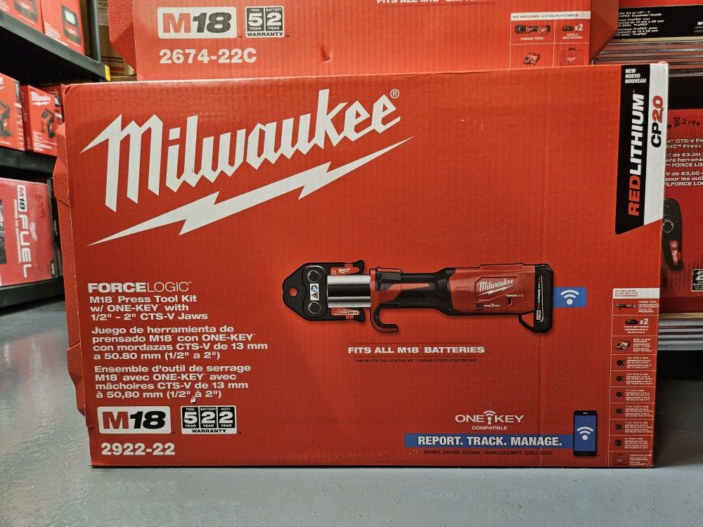 M18 18-Volt Lithium-Ion Brushless Cordless FORCE LOGIC Press Tool Kit with 1/2 in. - 2 in. Jaws Kit (6-Jaws Included) M18 18-Volt Lithium-Ion Brushless Cordless FORCE LOGIC Press Tool Kit with 1/2 in. - 2 in. Jaws Kit (6-Jaws Included)