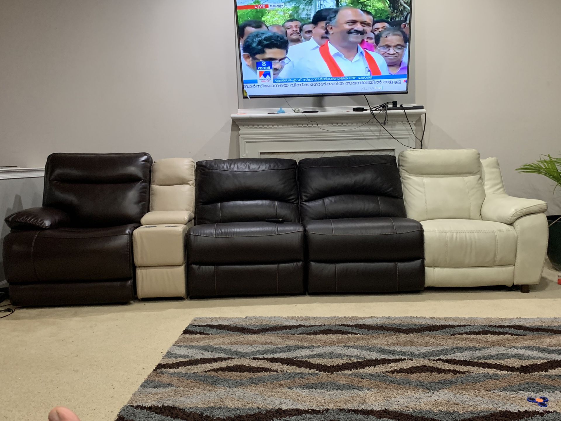 Brand new contemporary style leather recliner sofa set