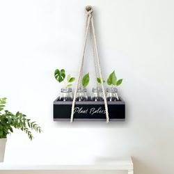 Plant Propagation Station Kit - Home Organizer Chalkboard Label Rope Hanger - Lilac