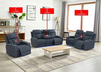 Brand New Power Reclining Sofa Set