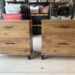 2 Drawer Walnut File Cabinet 