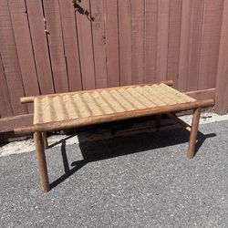 Woven wood bench - Urban Outfitters. BOHO home.
