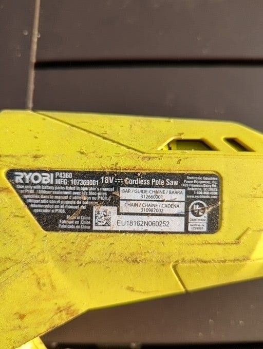 Ryobi 18v Pole Saw
