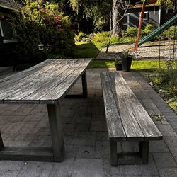 Large Wood dining/activity Table + Bench