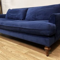 Navy Blue Velvet Sofa *Delivery Options*