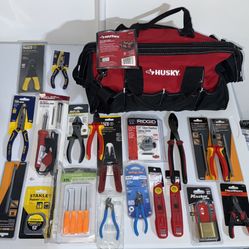 NEW Husky Tool Bag + 15 Tool Bundle (Klein, GearWrench, Ridgid, Stanley, Master Lock, More!) 