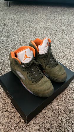 jordan 5 olive size 5.5 youth boys