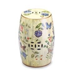 BUTTERFLY GARDEN CERAMIC STOOL