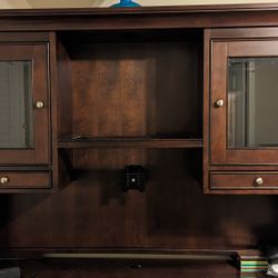 Havertys Office Desk with Lighted Hutch
