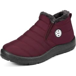 Hsyooes Womens Warm Fur Lined Winter Snow Boots Waterproof Ankle Boots Outdoor Booties Comfortable Shoes for Women Size 9 $30