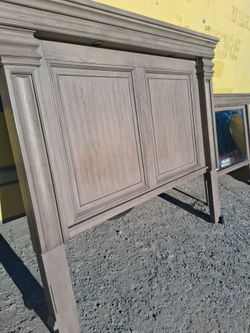 Queen  size headboard foot board rails and night stand
