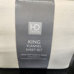 H d designs king flannel sheet set