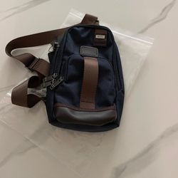 TUMl Blue Nylon Crossbody Sling Bag 
