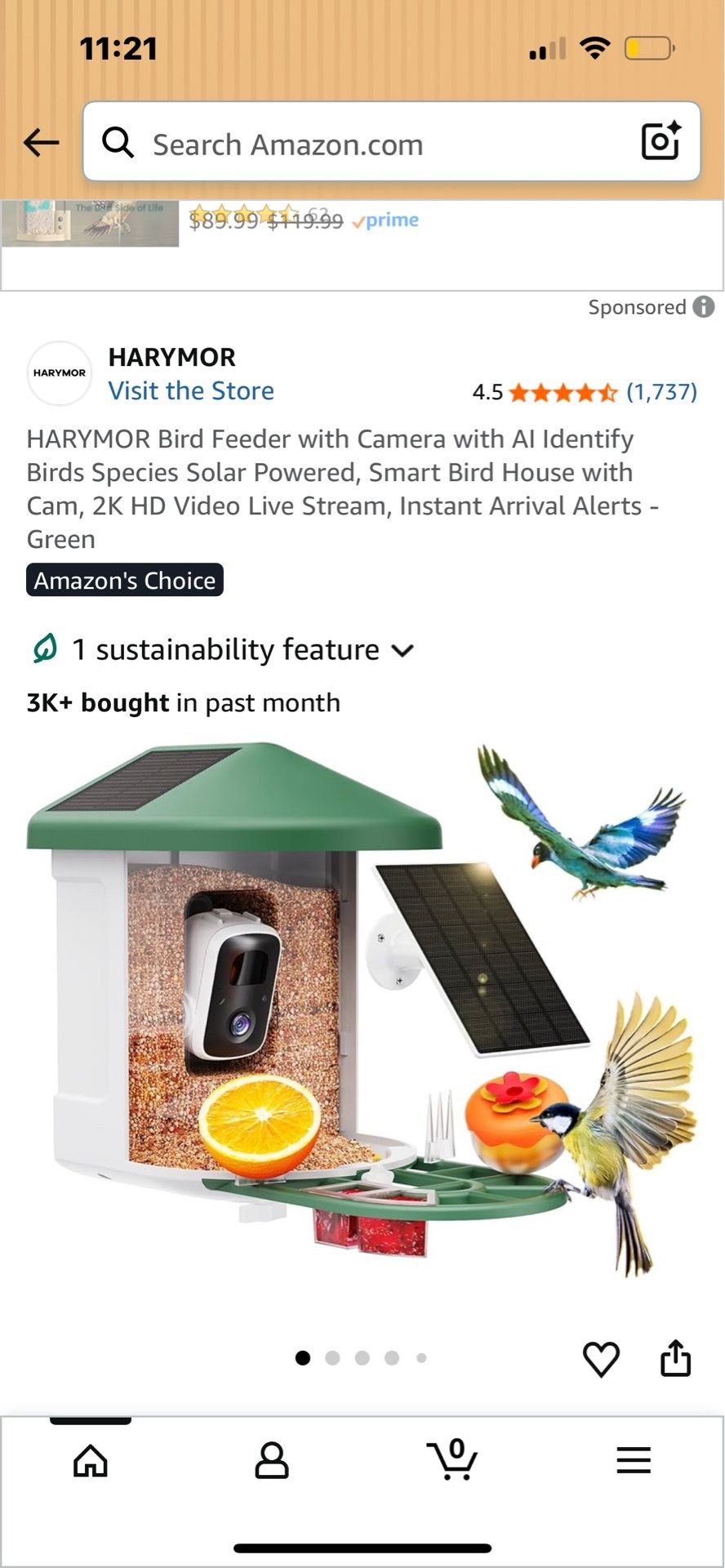 HARYMOR Bird Feeder with Camera with AI Identify Birds Species Solar Powered, Smart Bird House with Cam, 2K HD Video Live Stream, Instant Arrival Aler