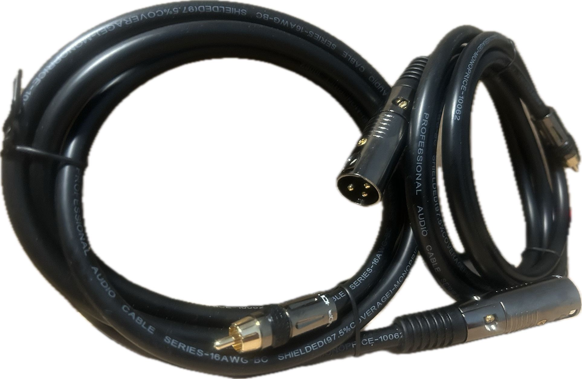 Premium Series XLR Male To RCA Male Microphone Cables