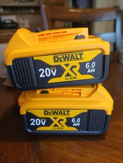 Two Battery dewalt 6.0ah