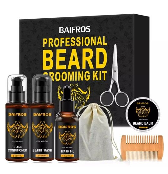 Baifros Professional Beard Grooming Kit - Sandalwood Oil gift for men