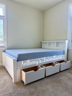 New Full Bed With Drawers And Mattress 